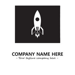 Rocket silhouette logo company design vector illustration