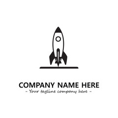 Rocket silhouette logo company design vector illustration