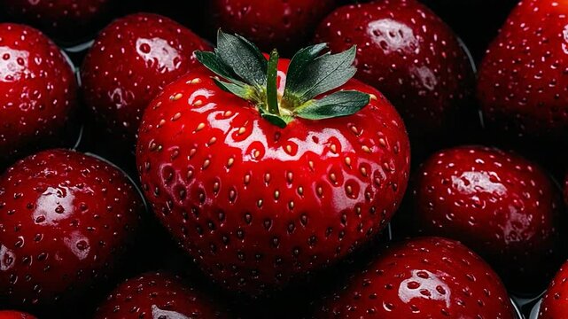 A Single Strawberry, A Red Jewel Among Many