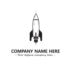 Rocket silhouette logo company design vector illustration