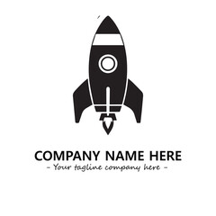Rocket silhouette logo company design vector illustration