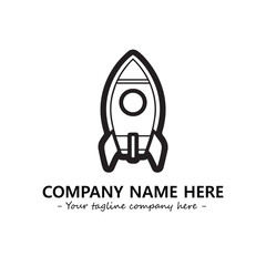 Rocket silhouette logo company design vector illustration