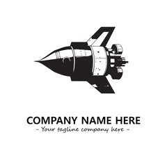 Rocket silhouette logo company design vector illustration