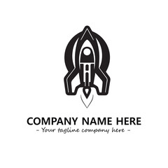 Rocket silhouette logo company design vector illustration