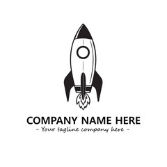 Rocket silhouette logo company design vector illustration
