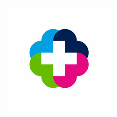 Health logo design with cloud concept.