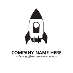 Rocket silhouette logo company design vector illustration