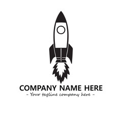 Rocket silhouette logo company design vector illustration