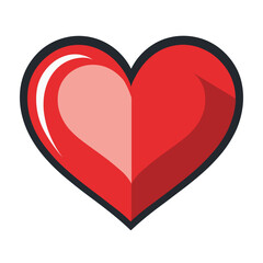 Heart Shape Vector, Minimalist Pop Art Design