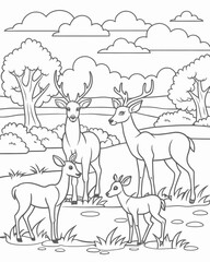 deer animals coloring pages