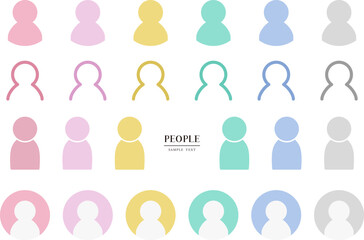 シンプルな人アイコン素材セット / vector eps