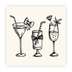 Cute Food and Drink Doodle Elements