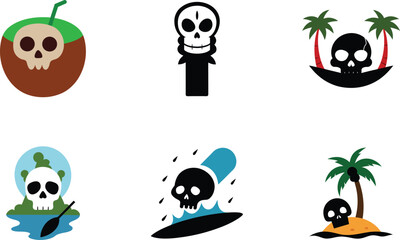 skull vector art design and summer elements.
