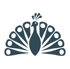 Elegant peacock design bird logo icon symbol