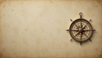 Vintage Compass Rose on Antique Parchment Nautical Minimalist Design, 8K Resolution