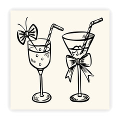 Cute Food and Drink Doodle Elements