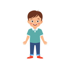 Happy smiling boy child kid cartoon illustration