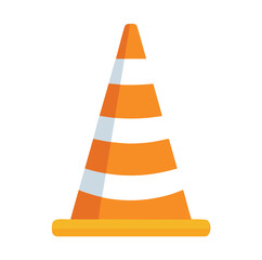 Traffic cone safety construction warning sign