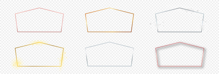 Set of six tetragon shape frames