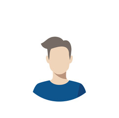 Simple icon of a man with short brown hair