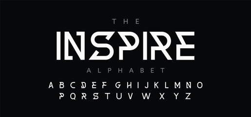 Creative modern technology alphabet fonts. Abstract typography urban sport, techno , fashion, digital, future creative logo font.