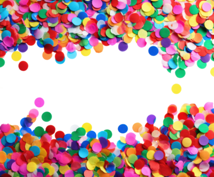 Colorful confetti celebration for party decoration and events, cut out transparent