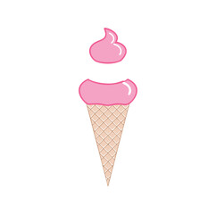 Pink ice cream cone sweet treat summer dessert