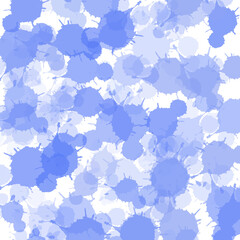 seamless floral patter blue paint drops transparent background 