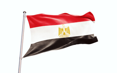 Ecuador beautiful flag waving on white background with clipping path.