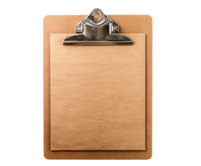 Blank clipboard for creative ideas and organization tasks, cut out transparent