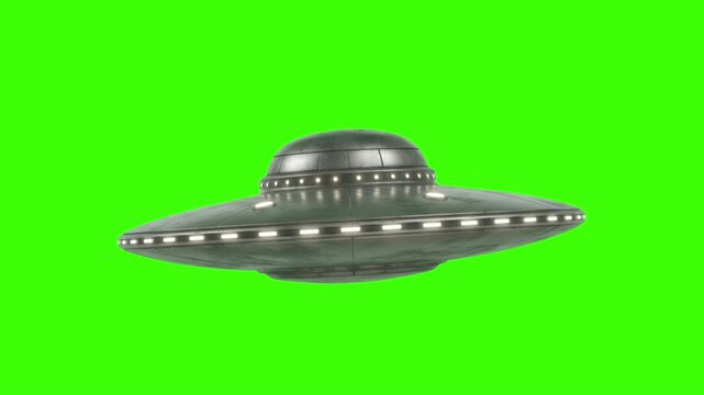 Ufo flying saucer animation on green screen for visual effects use ufo green screen background footage
