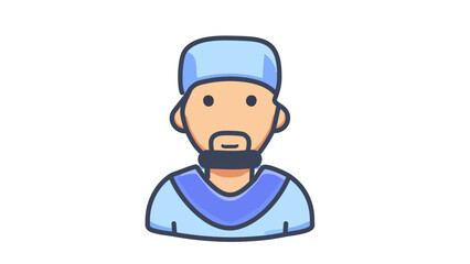 Contemporary Muslim Man Avatar Illustration
