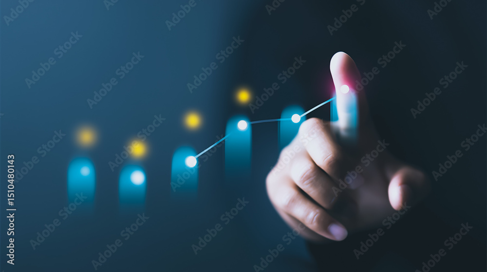 Poster touching the ascent: a close-up perspective features a hand delicately interacting with an illuminat