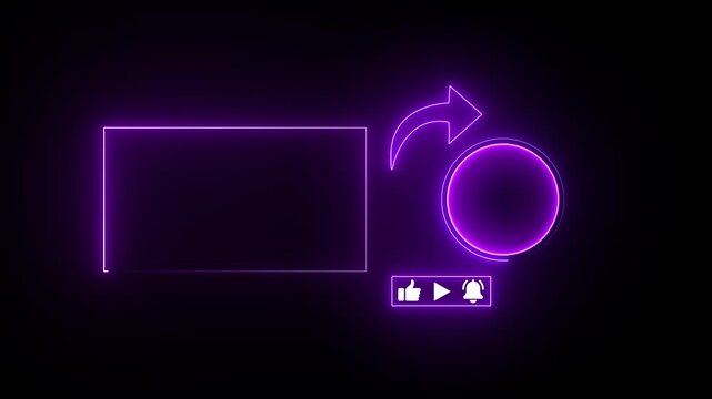 Subscribe button and outro for gaming and video channels Youtube End screen animation. neon glowing end screen - Powered by Adobe