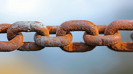 Fototapeta premium A chain is shown in a close up