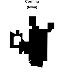 Fototapeta premium Corning (Iowa) blank outline map
