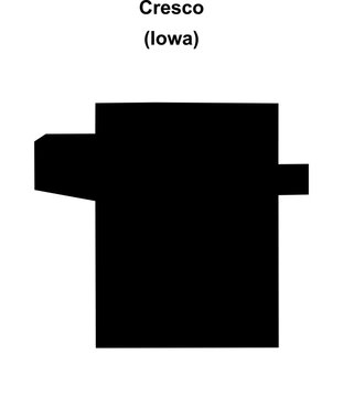 Cresco (Iowa) blank outline map
