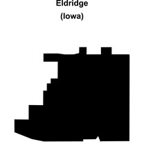 Eldridge (Iowa) blank outline map