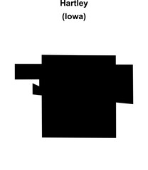 Fototapeta premium Hartley (Iowa) blank outline map