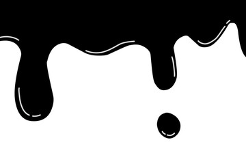 Black Liquid vector paint drops. Flowing, spilled, drop, splash, leak concept vector. ink drip and black Melt Drips. vector illustration.	
