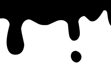 Black Liquid vector paint drops. Flowing, spilled, drop, splash, leak concept vector. ink drip and black Melt Drips. vector illustration.	
