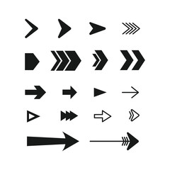 Arrows set. Arrow icon collection. Set different arrows. Arrow flat illustration style isolated on white background. Vector arrows. 