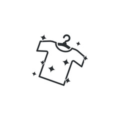 vector illustration outline design of clean t-shirt icon, washing t-shirt.