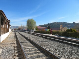 Fototapeta premium railway in the mountains in Creel, Chihuahua, Mexico
