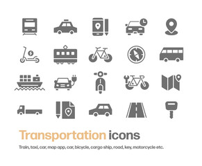 交通,旅行,輸送,移動,乗り物関連アイコンセット