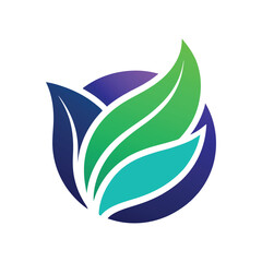 Abstract Leaf Logo in Vibrant Colors