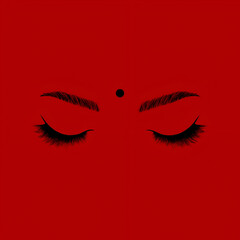 Elegant black eyelashes with closed eyes minimalist design for beauty salon branding