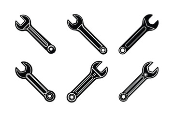 Naklejka premium Industrial Wrench Tool Vector on bundle isolated on transparent or white background