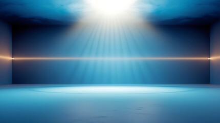 Modern, Empty Showcase Room with Spotlight