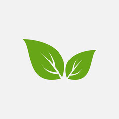 Green leaf icon logo design